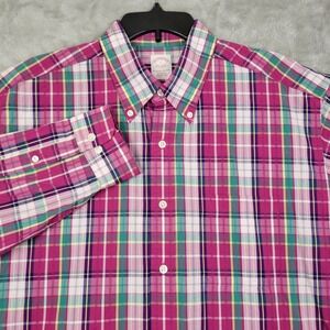Brooks‎ Brothers 1818 Plaid Muti-colored Shirt Large Cotton Regular Fit